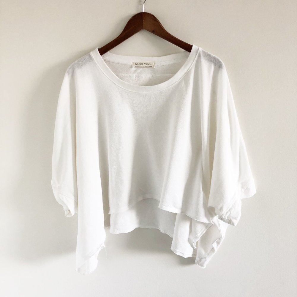 Free People We The Free Oversize Crop Top M 100% Cotton